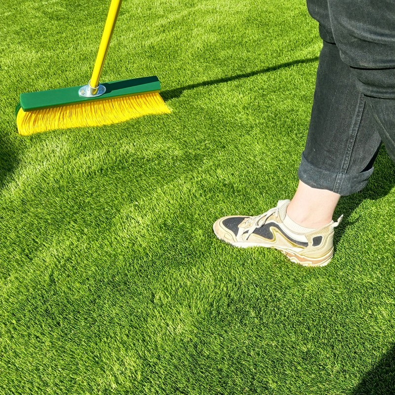 Balai à Gazon Plastique Vert - 157cm Avec 22 Dents - Pour Feuilles Mortes Et Tonte