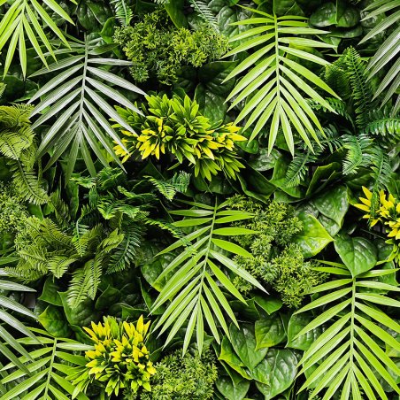 Mur vegetal artificiel détail du feuillage brise vue Exotik