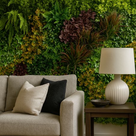Faux mur végétal Life MGS, ambiance naturelle en intérieur