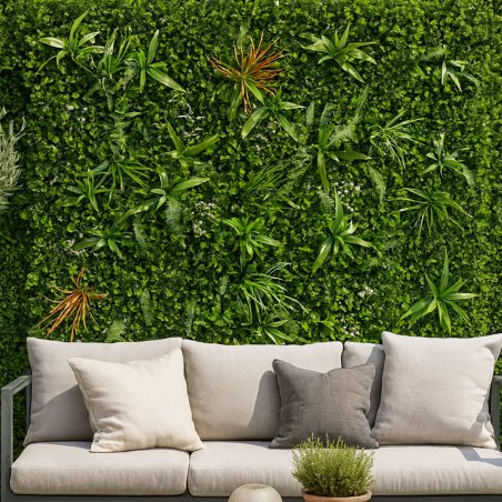 Haie artificielle Savane murale 1m² feuillage épais
