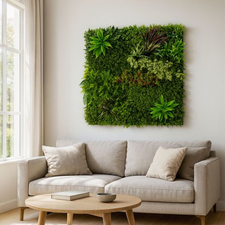 Prairie-Color mur végétal artificiel couleurs vives intérieur salon 1m²