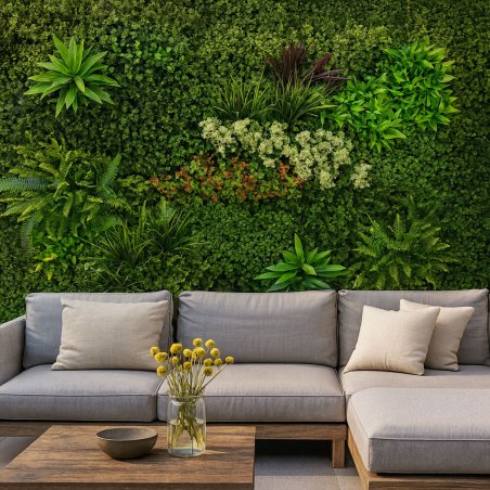 Faux mur végétal Prairie-Color 1m² déco murale intérieure