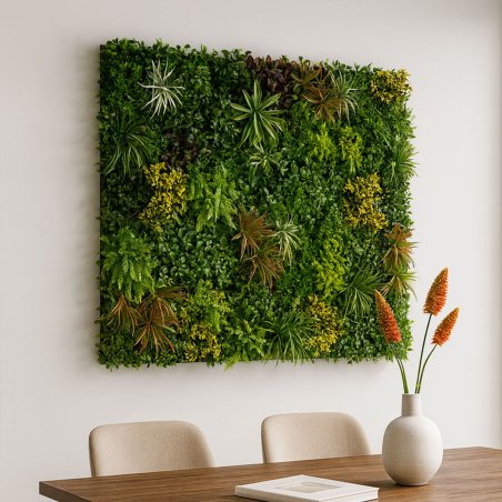 Panneau Jungle mur végétal synthétique bureau ou hall 1x1m
