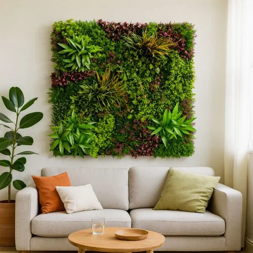 Mur vegetal artificiel brise vue Wood Colors