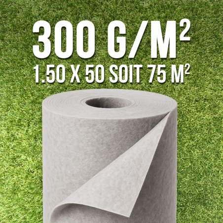 75 m2 de Geotextile Toile de Paillage 300grs