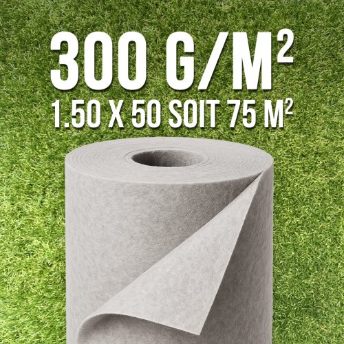 Membrane de Geotextile 300grs 1.5Mx50M soit 75m2 MGS 2