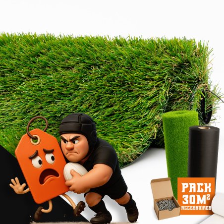 Gazon synthétique et Pelouse Synthétique Very Chic / Lyon Pack 30m2 accéssoires inclus