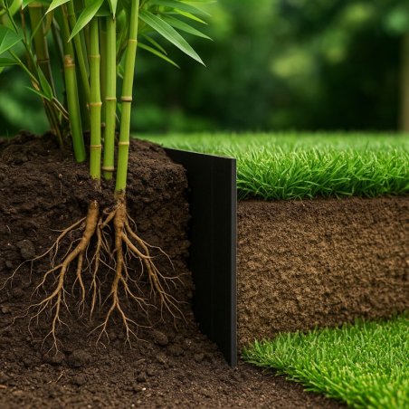 Rouleau anti-rhizomes MGS 5 m – film PEHD étanche pour plantes, bordures et terrasses