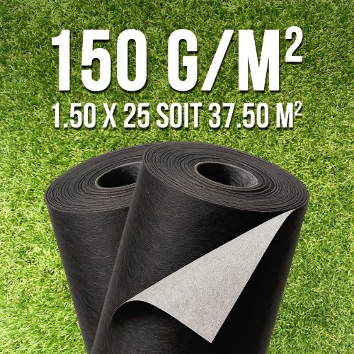 Lot 2 géotextiles 150 g/m² 1,5×25 m MGS – 75 m² chantier pro