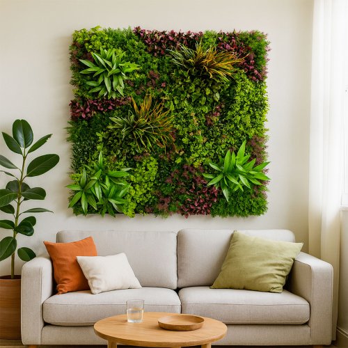 Mur végétal artificiel Wood Colors lot de 5 brise vue jardin