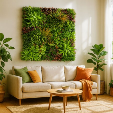 Mur végétal artificiel Wood Colors effet bois lot de 5