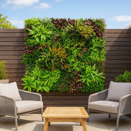 Mur végétal artificiel Wood Colors lot de 5 pour clôture