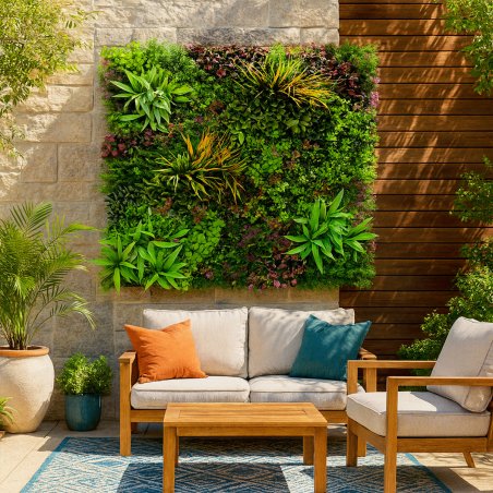 Mur artificiel brise vue Wood Colors lot de 5 plaques