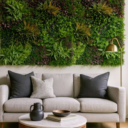 Mur végétal décoratif artificiel Wood Colors lot de 5 modules