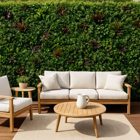 Mur végétal artificiel Wood Colors lot de 5 pour terrasse balcon
