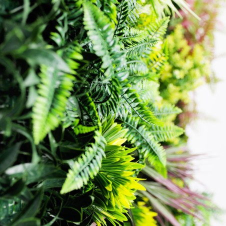 Zoom sur la texture réaliste du feuillage luxuriant, panneau Tropic Mur