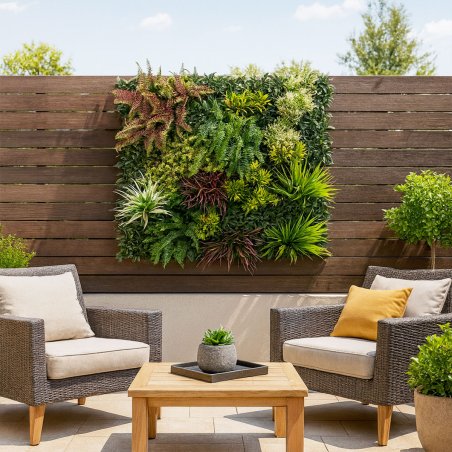 Panneau végétal tropical Tropic Mur, faux mur exotique pour extérieur