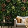 Mur végétal exotique et luxuriant, panneau 1m x 1m, décoration extérieure