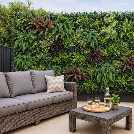 Mur végétal artificiel Tropic lot de 5 intérieur extérieur