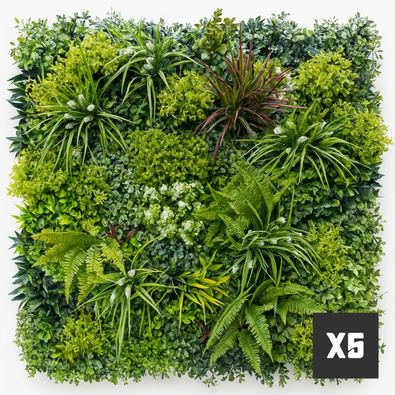 Mur végétal artificiel brise vue Luxury lot de 5 panneaux