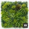 Mur végétal artificiel brise vue Luxury lot de 5 panneaux