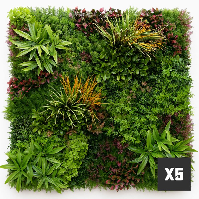Mur vegetal artificiel brise vue Wood Colors lot de 5