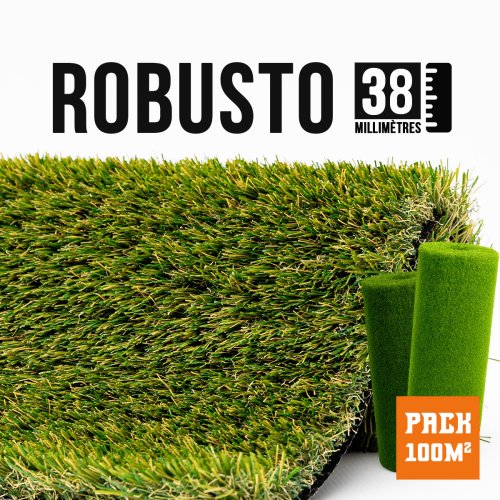 Gazon synthétique Robusto Saint Étienne 35mm, robuste et durable