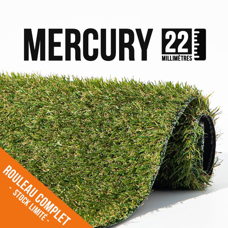 Gazon synthétique Mercury / Fréjus 22mm 2mx25m