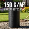 Membrane géotextile 150 g/m² 1,5×25 m MGS – anti-herbes jardin