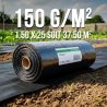 Revêtement anti-herbes 150 g/m² 1,5×25 m MGS – toile perméable jardin terrasse