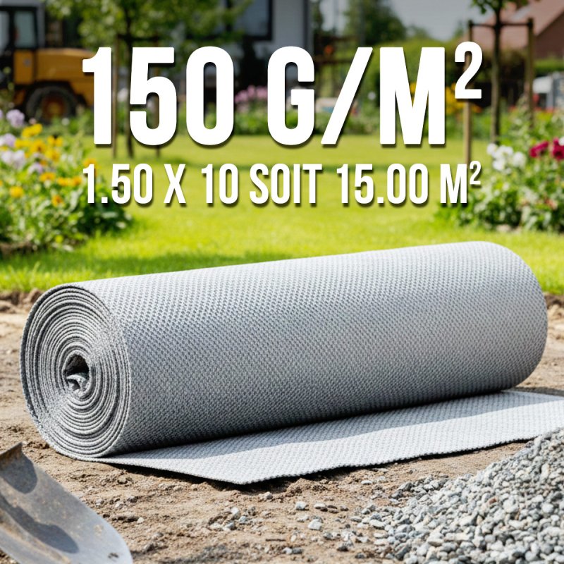 Rouleau de Géotextile 150grs 1.5Mx10ML