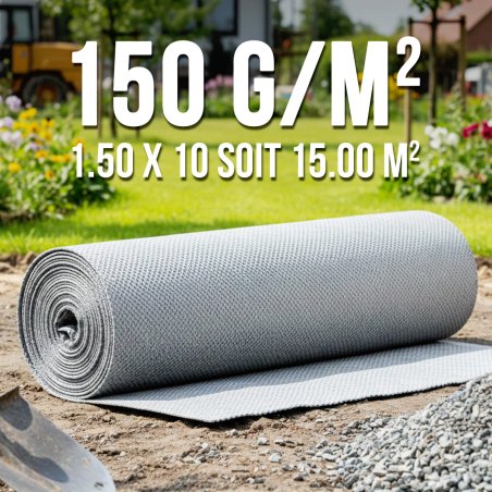 Rouleau de Géotextile 150grs 1.5Mx10ML
