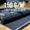 Toile géotextile 150 g/m² – rouleau 1,5×25 m 37,5 m² anti-repousse terrasse bois