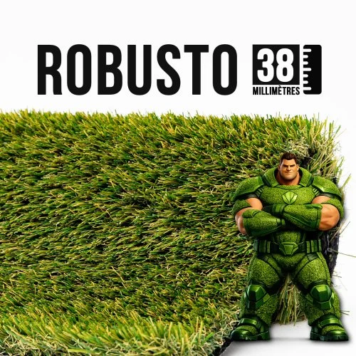 Gazon synthétique Robusto Saint Étienne 38mm, robuste et durable