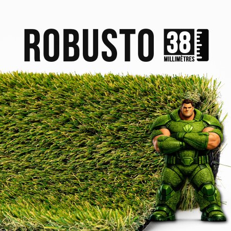 Gazon synthétique Robusto Saint Étienne 38mm, robuste et durable