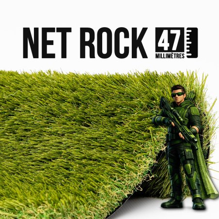 Gazon synthétique et Pelouse Synthétique Net / Rock 47 mm multi directionnel