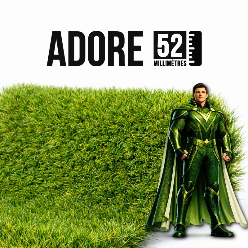 Faux gazon synthétique Adore Paris 52mm - Parfait autour de la piscine