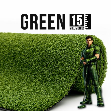 Gazon synthétique 15 mm spécial golf en rouleau largeur 2 m