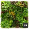 Mur vegetal artificiel brise vue Wood Colors lot de 5