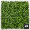 Lot de 5 murs végétaux artificiels lierre denses et occultants 1m x 1m