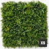 Mur vegetal artificiel brise vue Fougère dense lot de 5