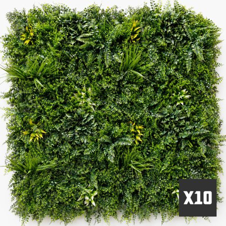 Mur vegetal artificiel brise vue Fougère dense lot de 10