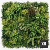 Mur végétal artificiel brise vue Luxury lot de 5 panneaux