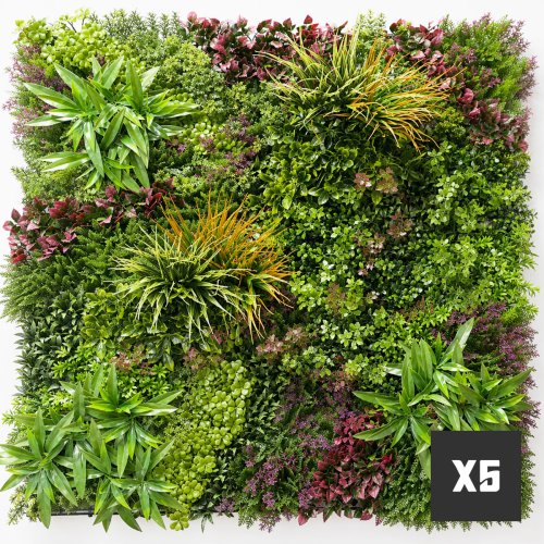 Mur vegetal artificiel brise vue Wood Colors lot de 5