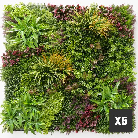 Mur vegetal artificiel brise vue Wood Colors lot de 5