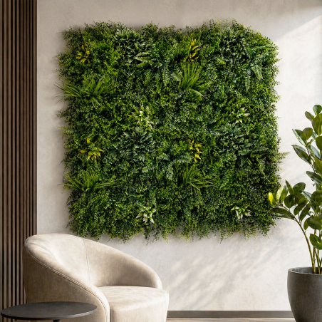 1m² de Panneau végétal synthétique Fougère-Dense  mise en extérieur