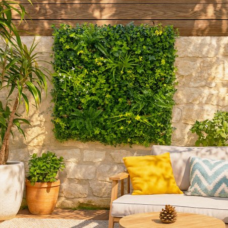 Lot de 10 végétal Chic, mur végétal dense extérieur 1m x 1m