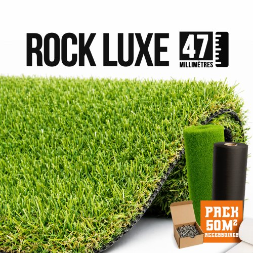 Rock / Luxe 47mm gazon synthétique haut de gamme aspect naturel