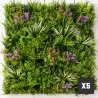 Lot de 5 murs végétaux artificiels brise-vue 1 m x 1 m