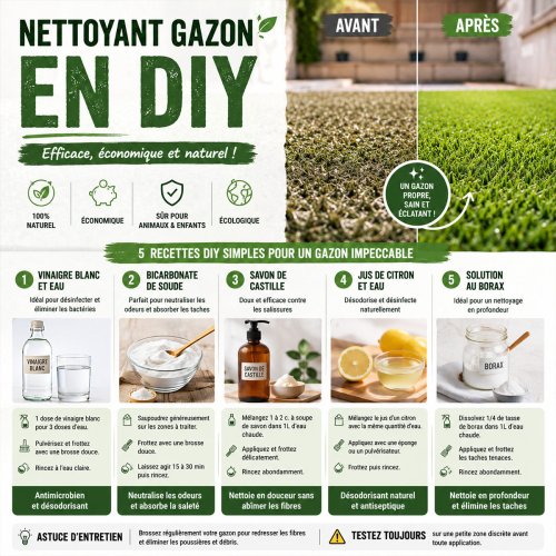 DIY fabriquez vous même votre Nettoyant spécial gazon synthétique